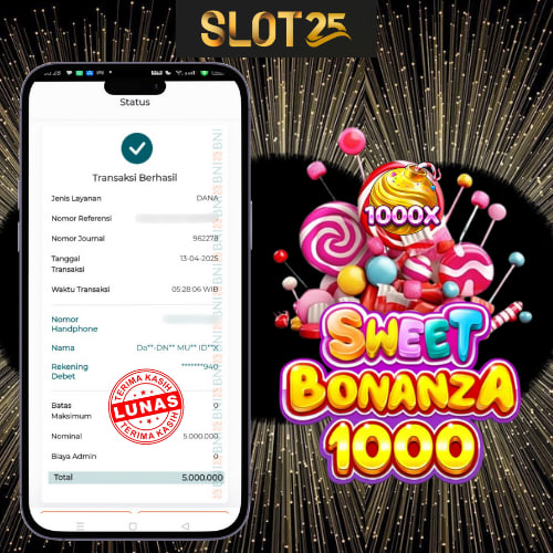 SLOT25 JACKPOT SWEET BONANZA 1000 Rp. 5.000.000,-,