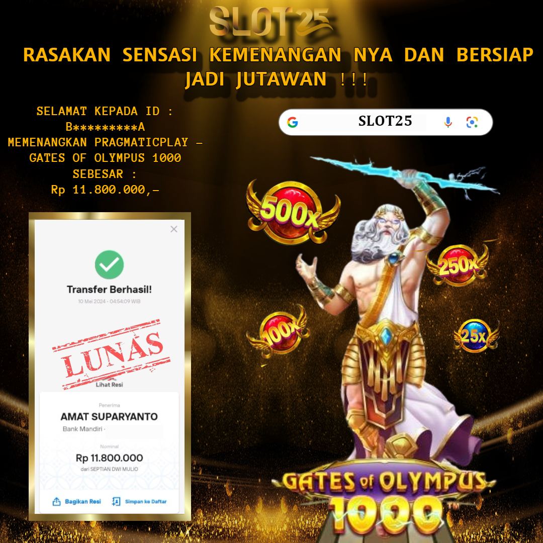 SLOT25 JACKPOT SLOT GATES OF OLYMPUS 1000 Rp. 5.000.000.,- LUNAS	