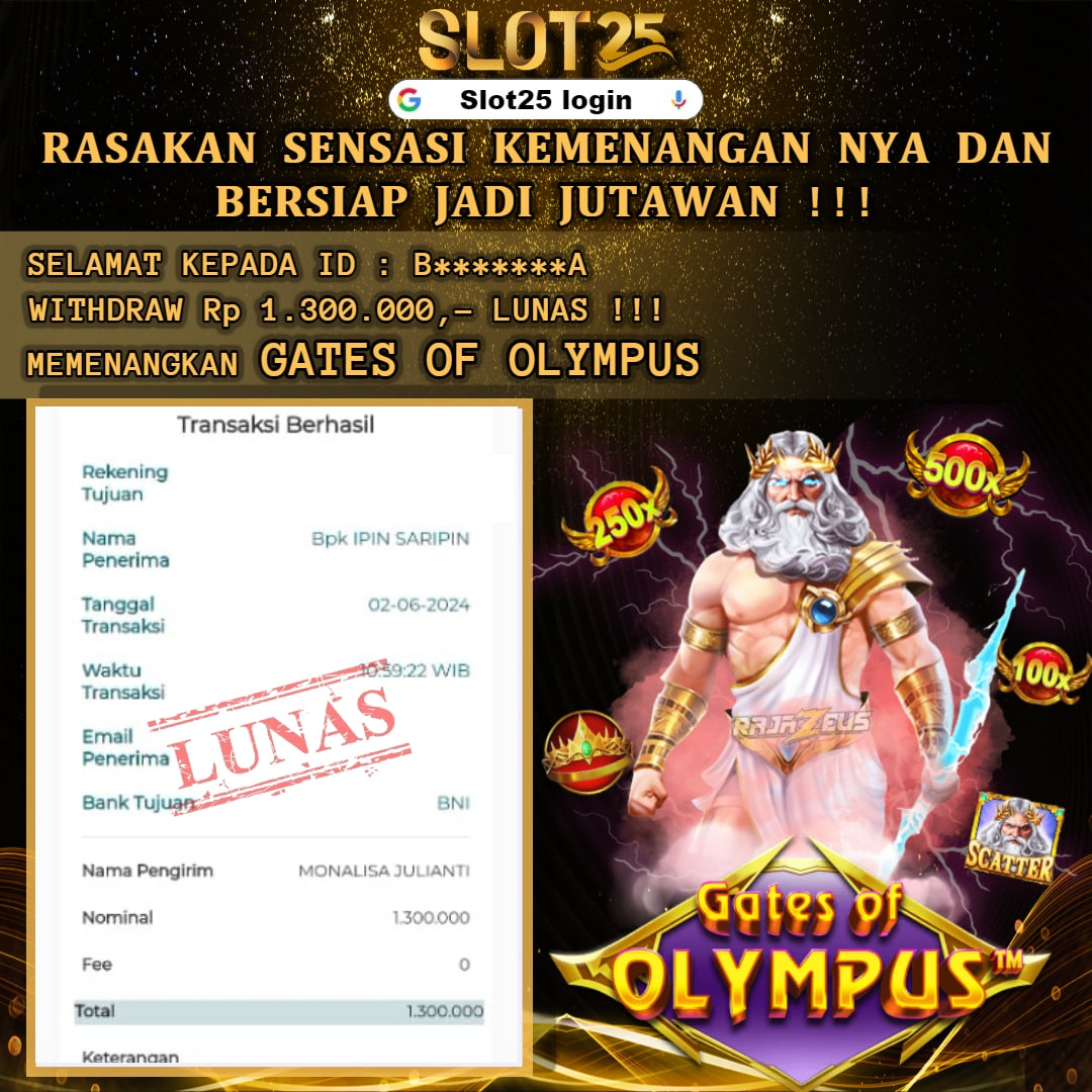 SLOT25 JACKPOT SLOT GATES OF OLYMPUS Rp. 3.500.000,- LUNAS	